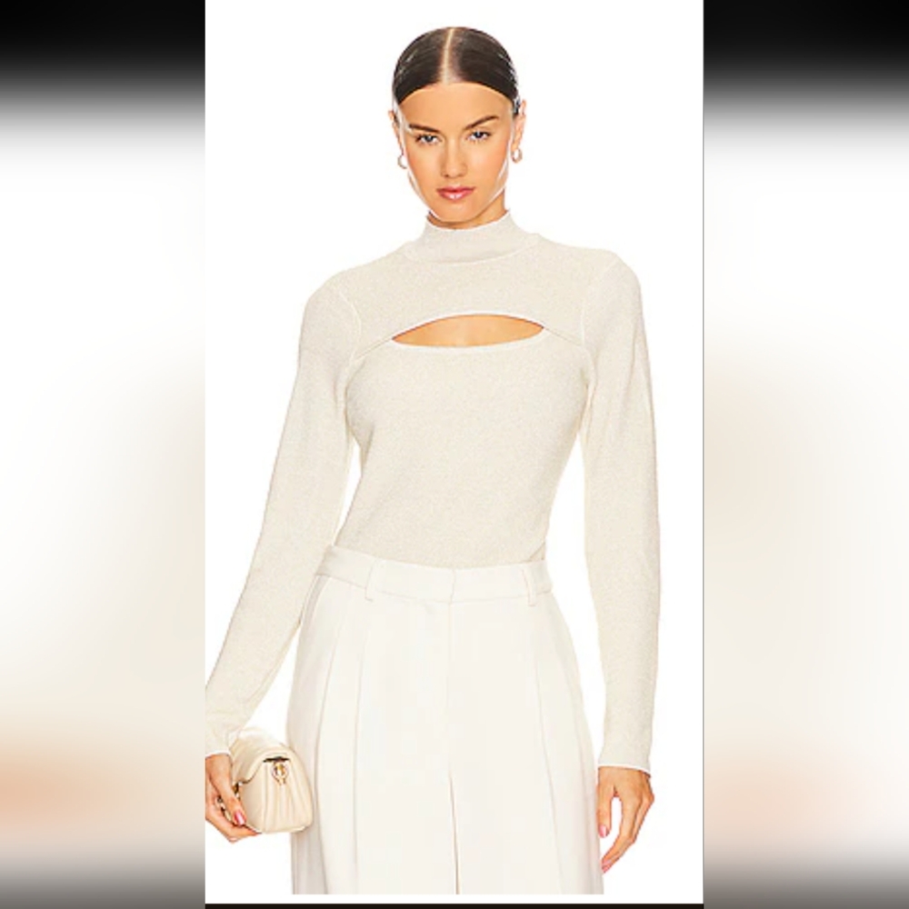 Revolve White Cut Out Sweater top